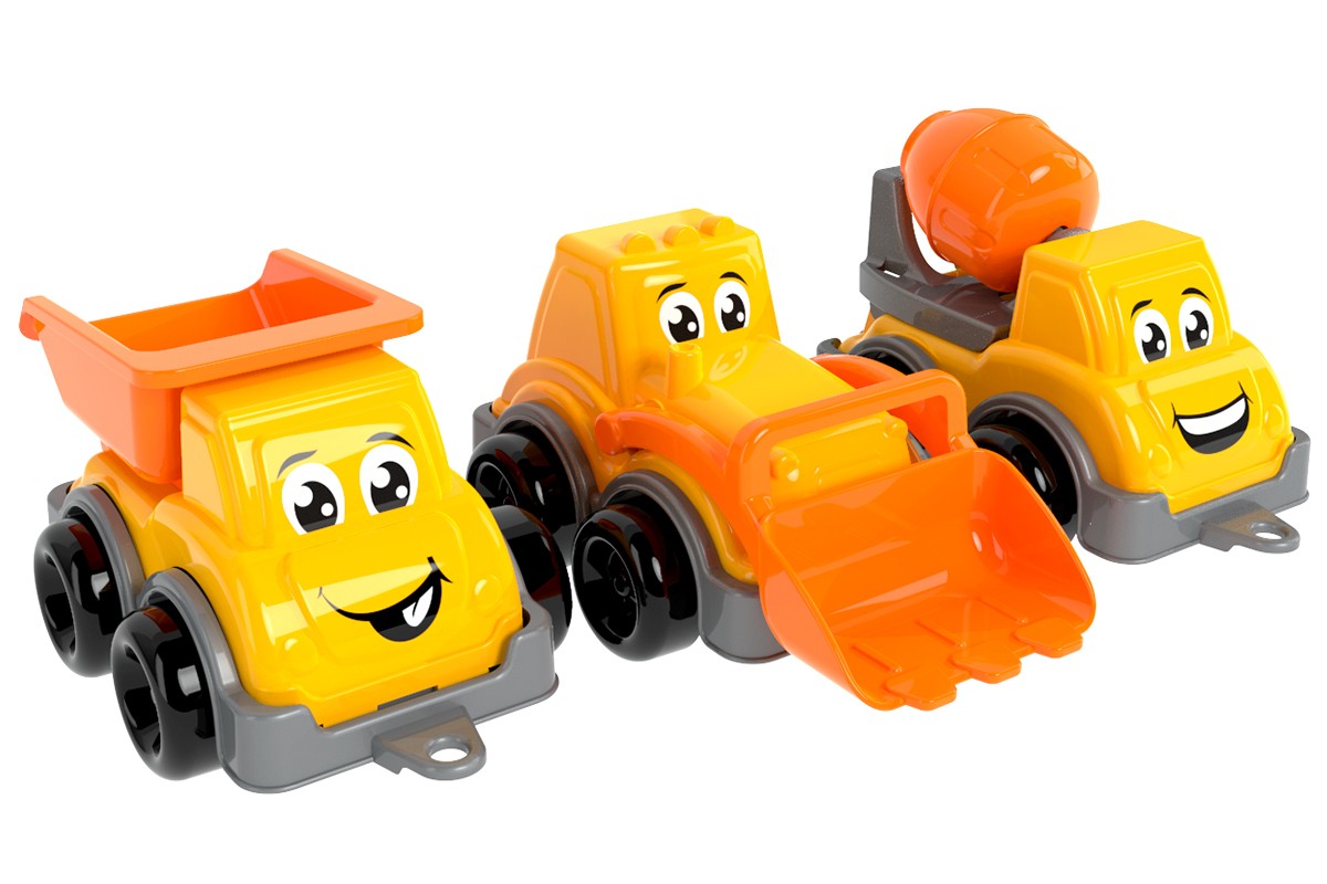 T03790 Set of 3 mini trucks